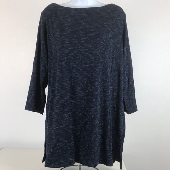 Karen Scott Space-Dye 3/4-Sleeve Plus Top women’s size 0X - Picture 2 of 4